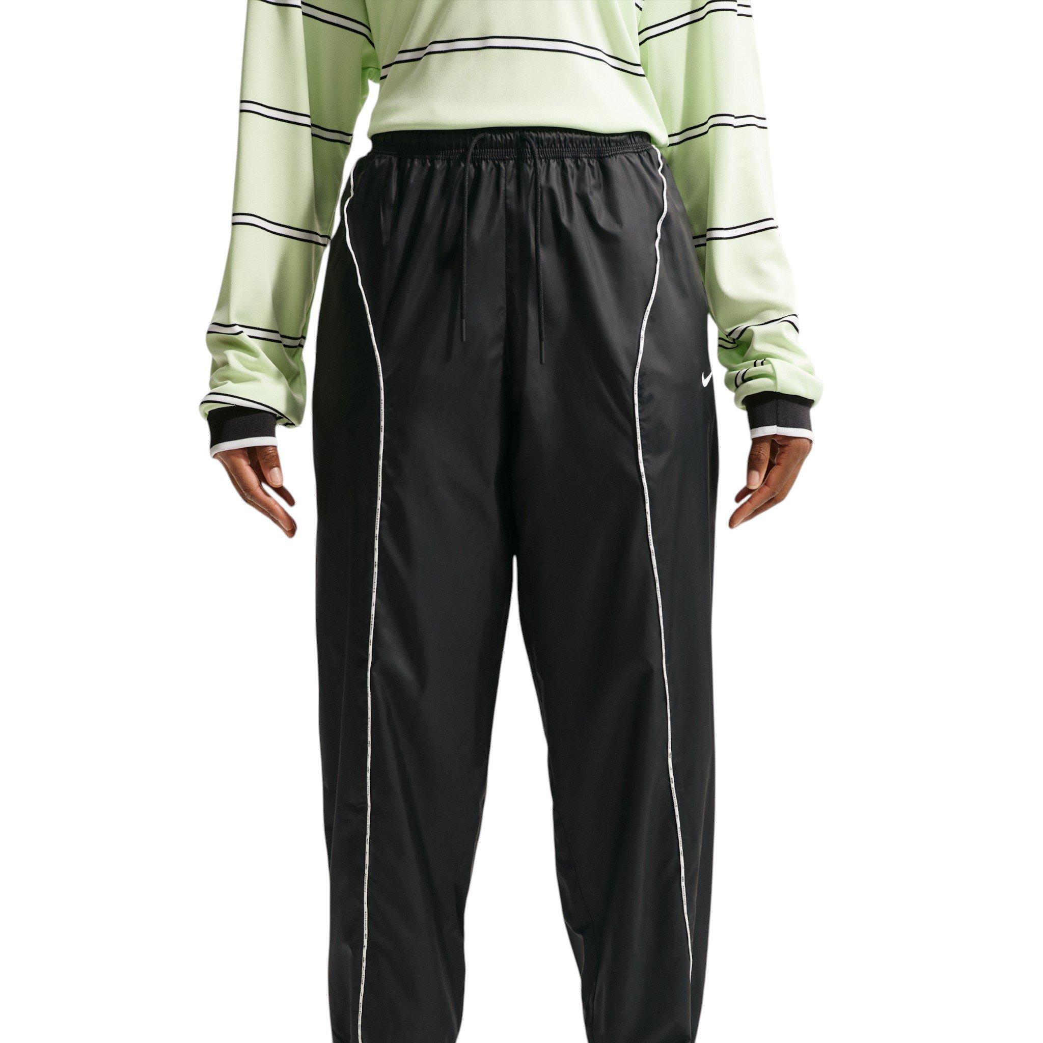 Nike Women's Sportswear Mid-Rise Repel Woven Pants - Black/Off-White - BLACK/OFF-WHITE